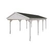 Weißer Carport mit schwarzem Dach