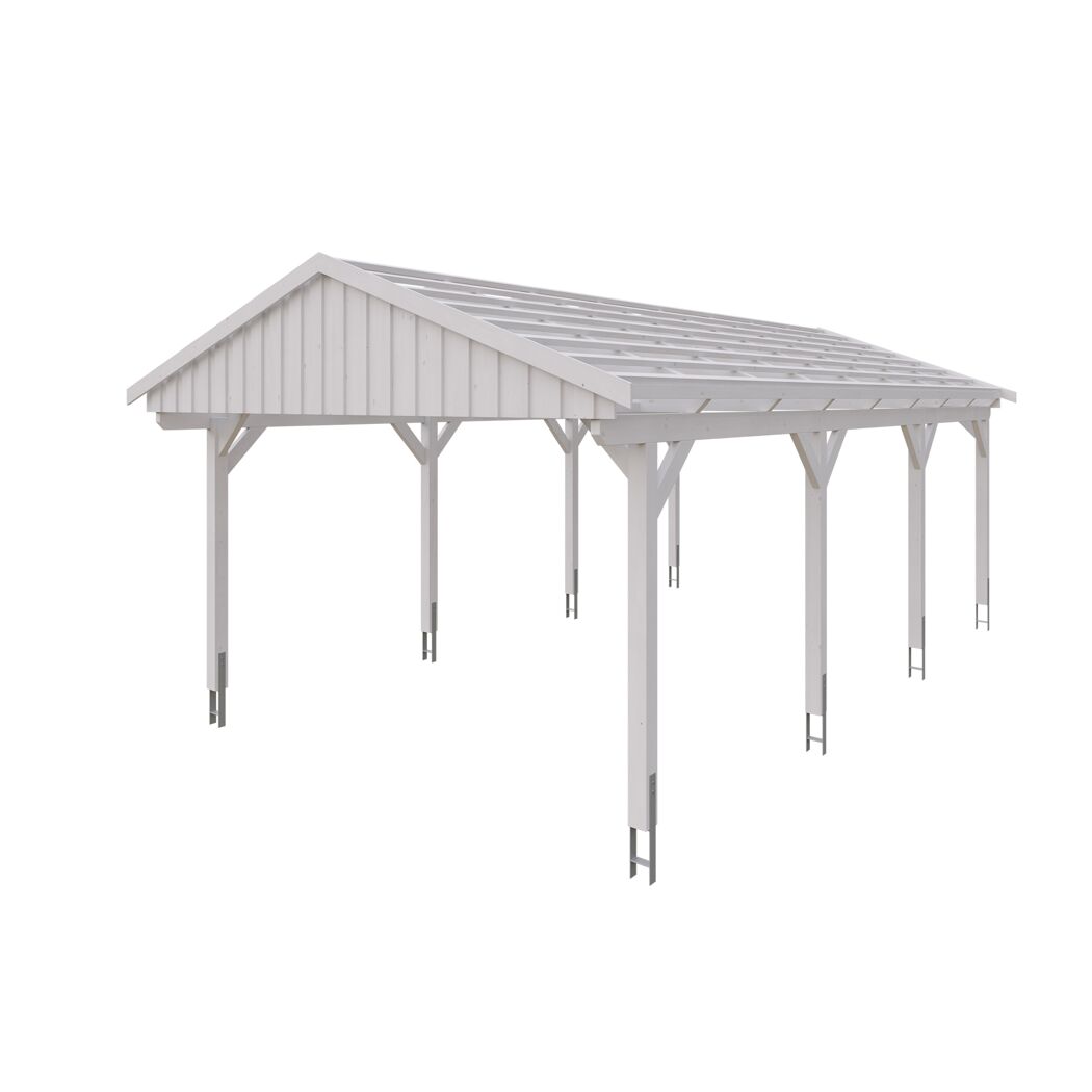 Weißer Carport Fichtelberg
