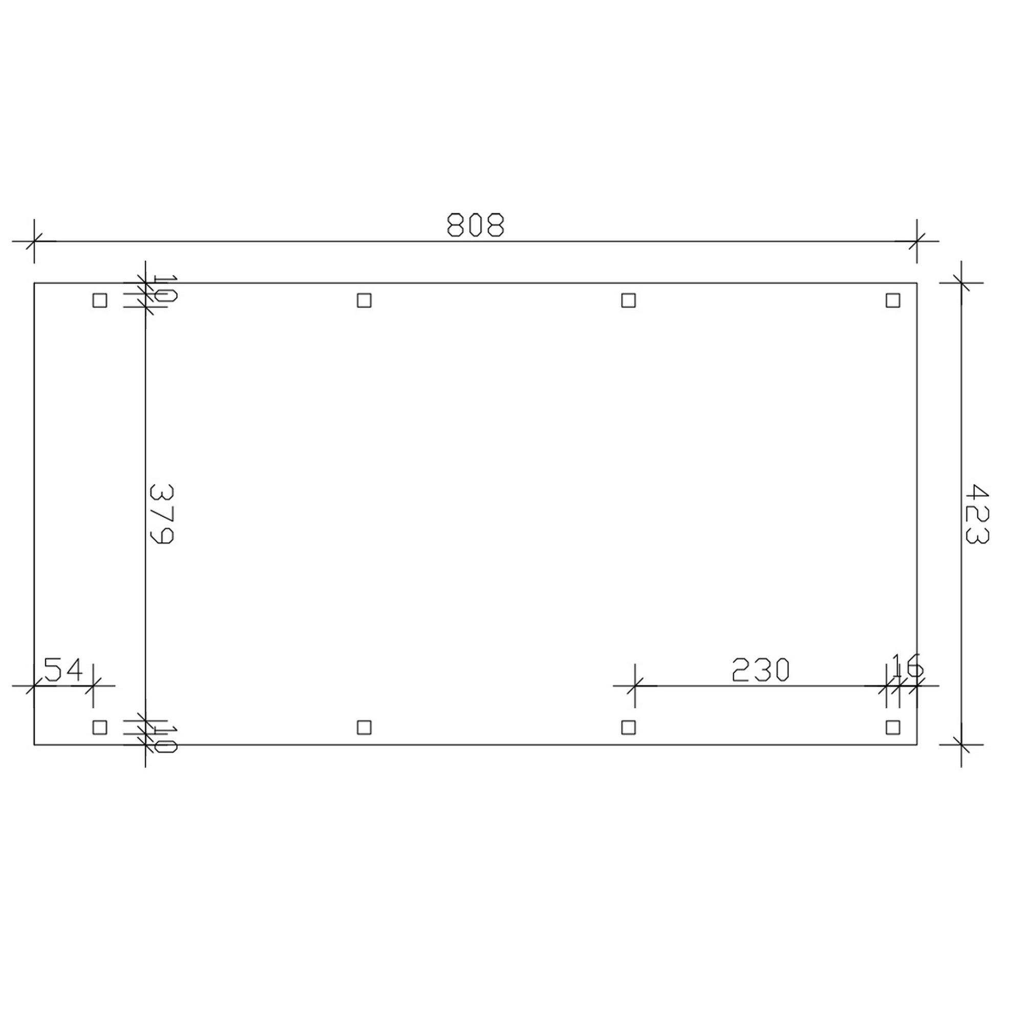 Einzelcarport 'Fichtelberg' 423 x 808 cm weiß mit Dachlattung + product picture