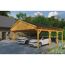 Doppelcarport aus Holz mit zwei Autos