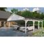 Weißer Doppelcarport mit zwei Autos