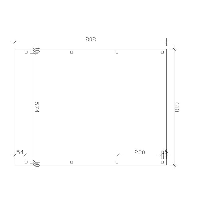 Technische Zeichnung Spiegel CP Fichtelberg s.S. weiss, 618 x 808 mm