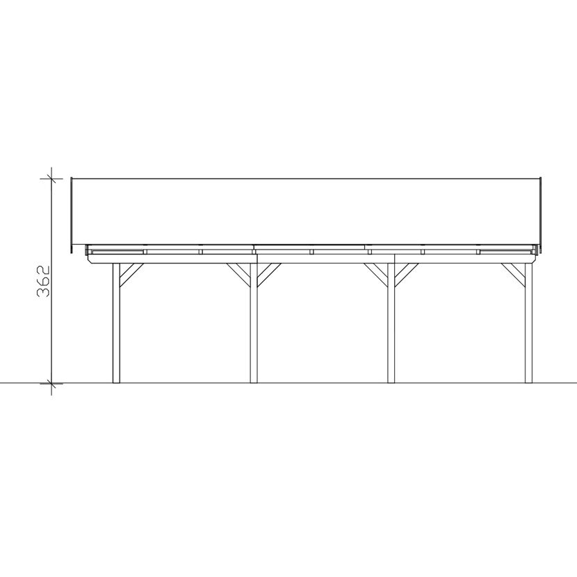 Technische Zeichnung Carport Fichtelberg Seitenansicht