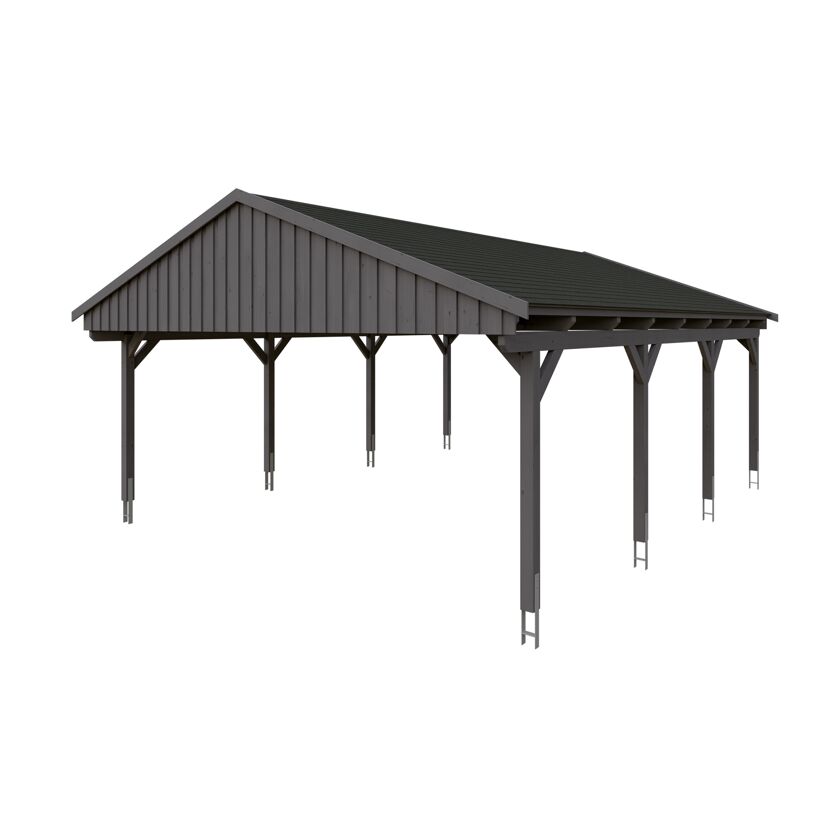 Grauer Carport Fichtelberg