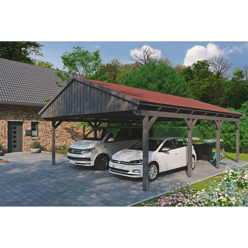 Doppelcarport mit zwei Autos