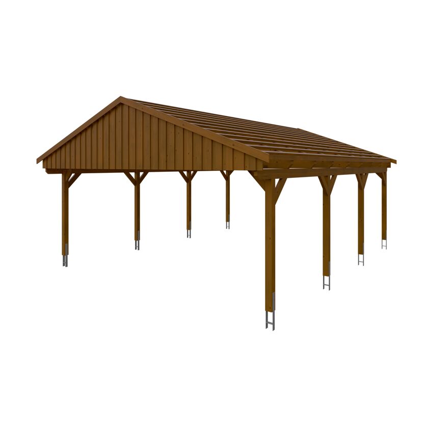 Holzcarport mit Satteldach
