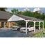 Weißer Carport mit zwei Autos