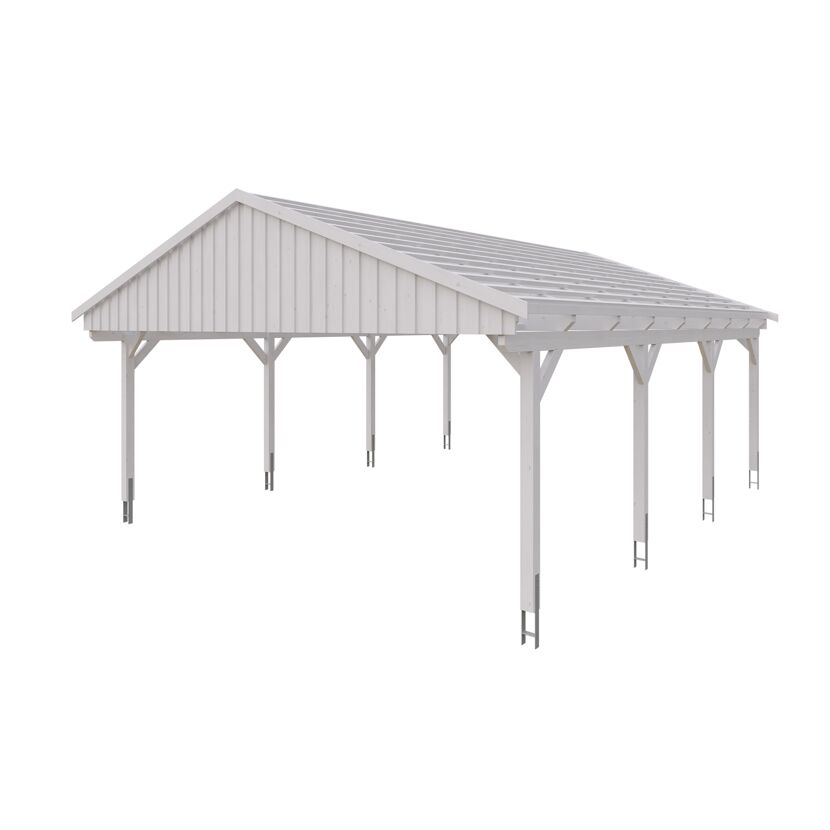 Weißer Carport Fichtelberg