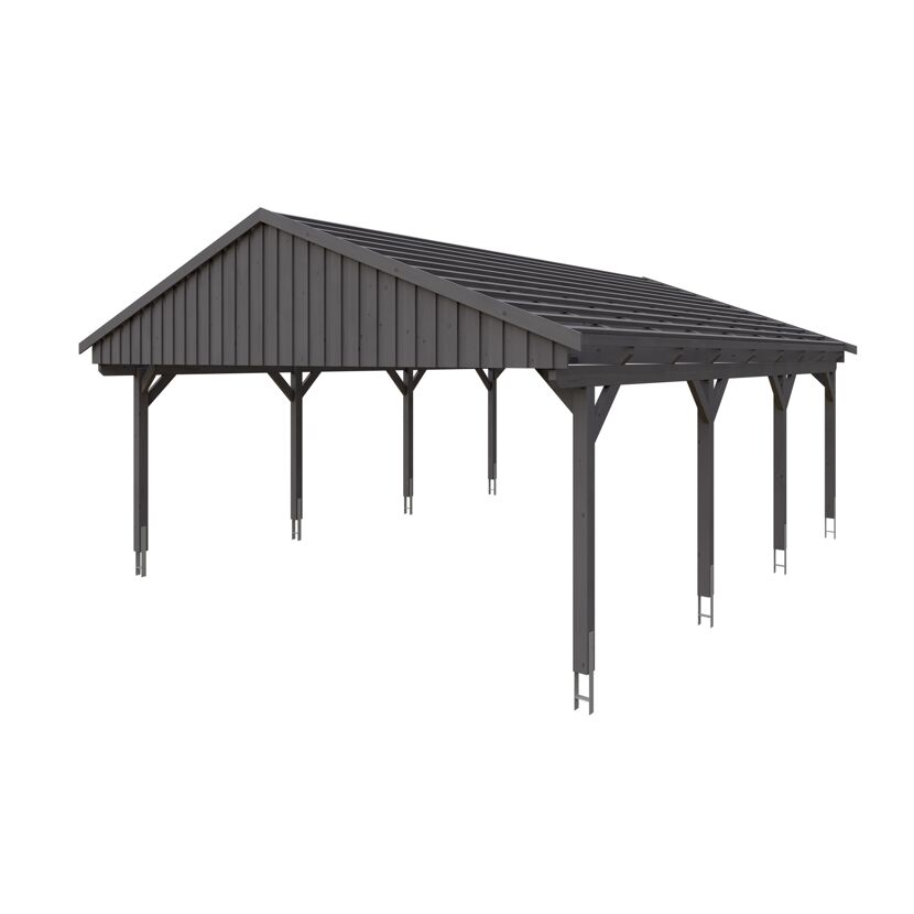 Grauer Carport Fichtelberg