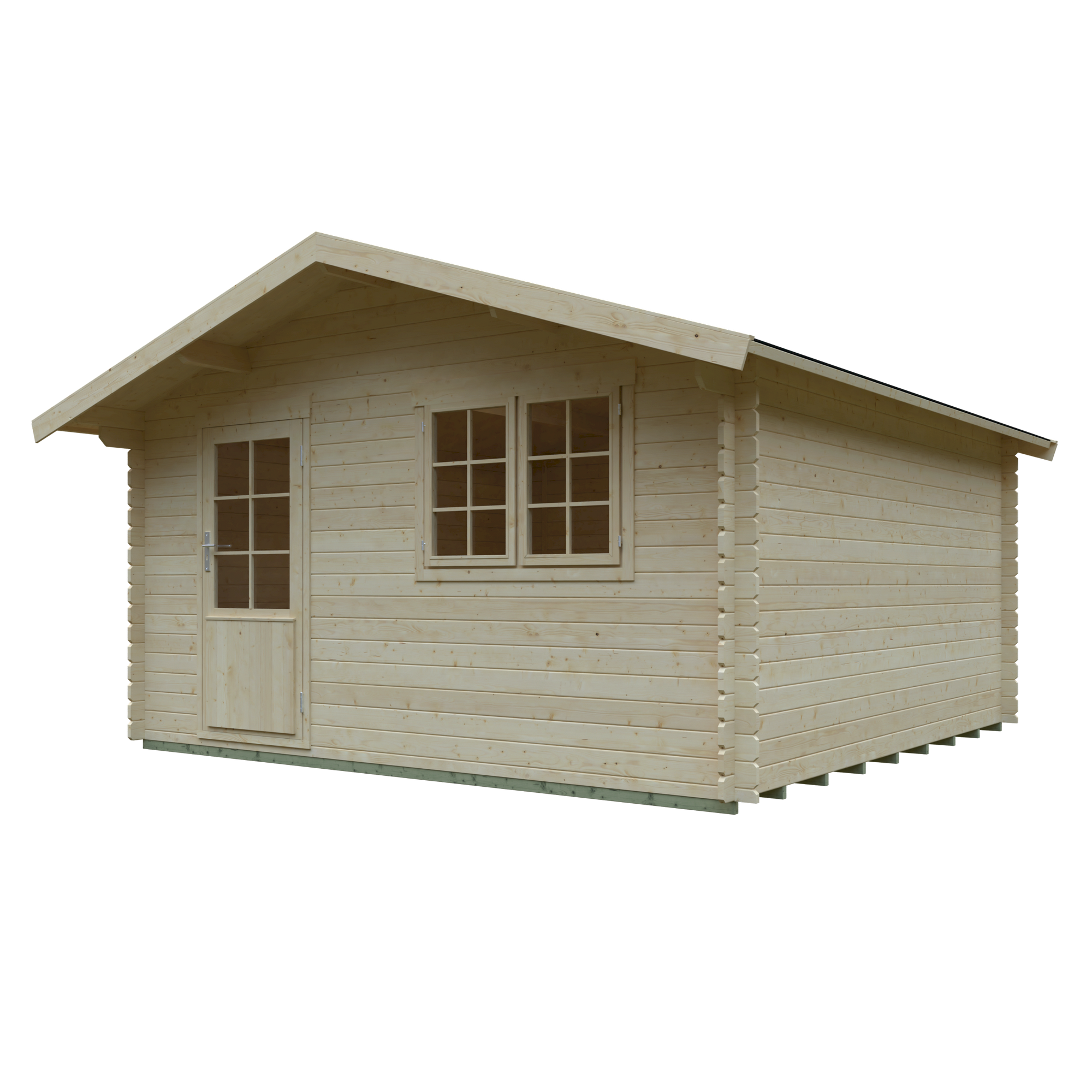 Gartenhaus 'Freiburg 2' Fichtenholz naturbelassen 455 x 453 x 260 cm