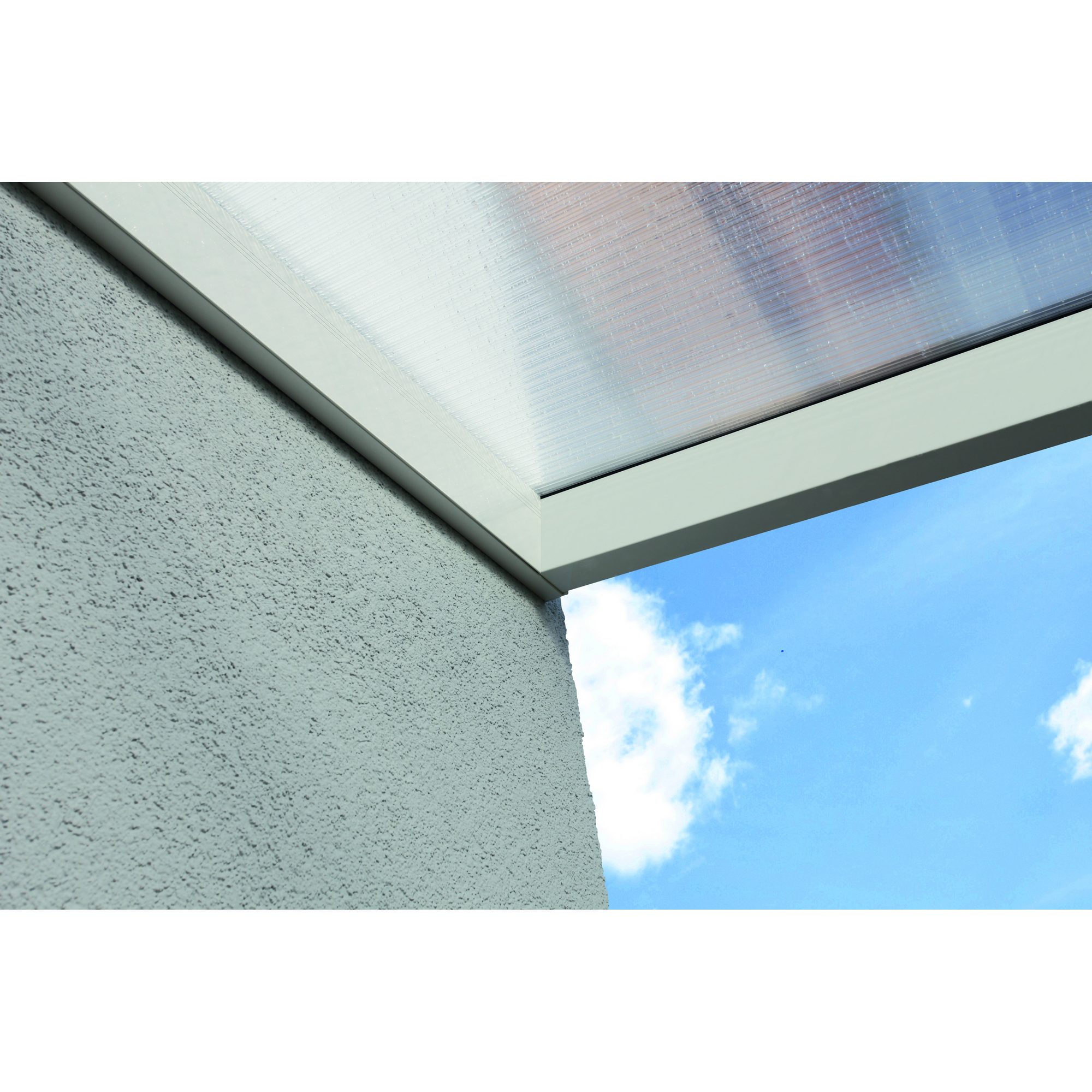 Terrassenüberdachung 'Garda' 434 x 257 cm Aluminium Doppelstegplatten weiß + product picture