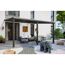 Terrassenüberdachung Garda anthrazit mit Gartenmöbeln