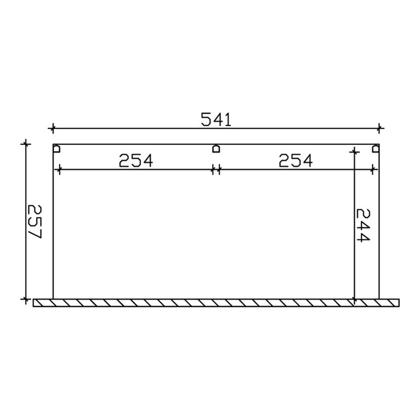 Technische Zeichnung: Türgriff TD Garda 541x257cm anthrazit