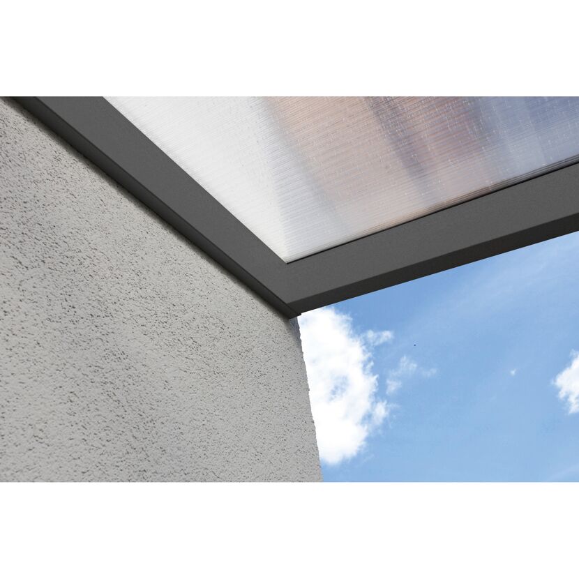 Terrassenüberdachung Garda anthrazit mit transparentem Dach