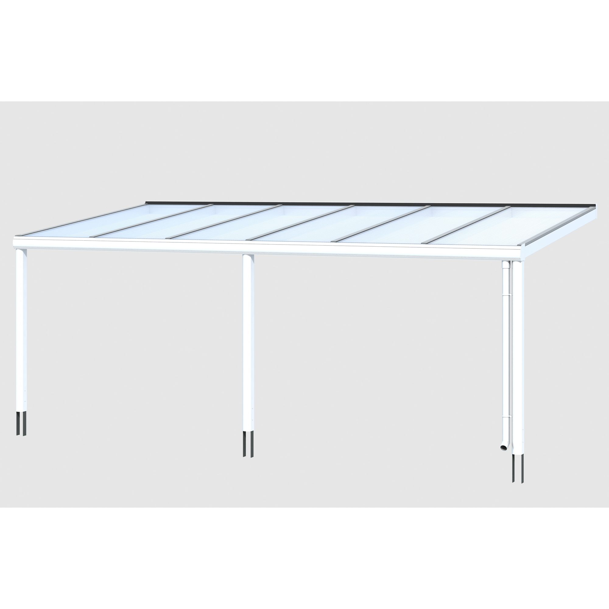 Terrassenüberdachung 'Garda' 648 x 307 cm Aluminium Doppelstegplatten weiß + product picture