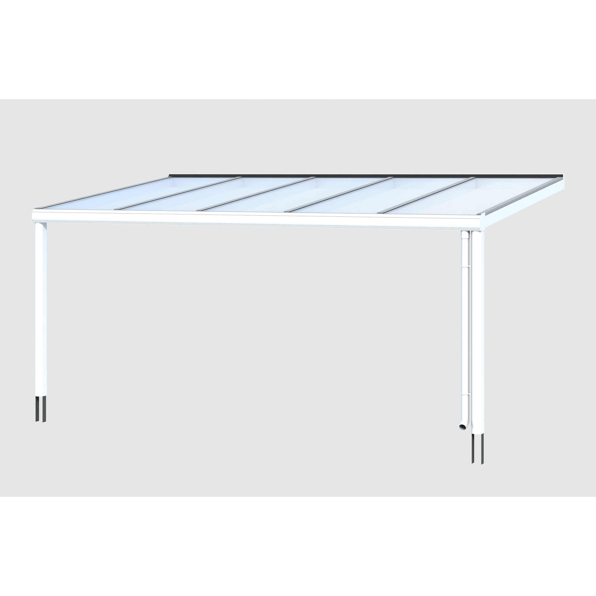 Terrassenüberdachung 'Genua' 541 x 257 cm Aluminium Doppelstegplatten weiß + product picture