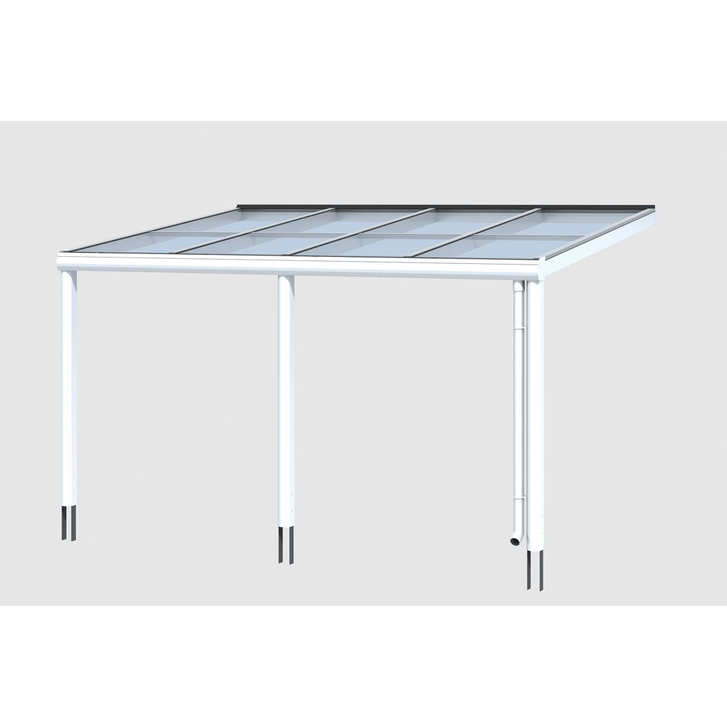 Weiße Terrassenüberdachung TD Monza 434x257cm