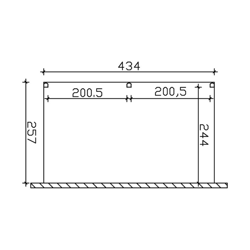 Technische Zeichnung TD Monza 434x257cm weiss