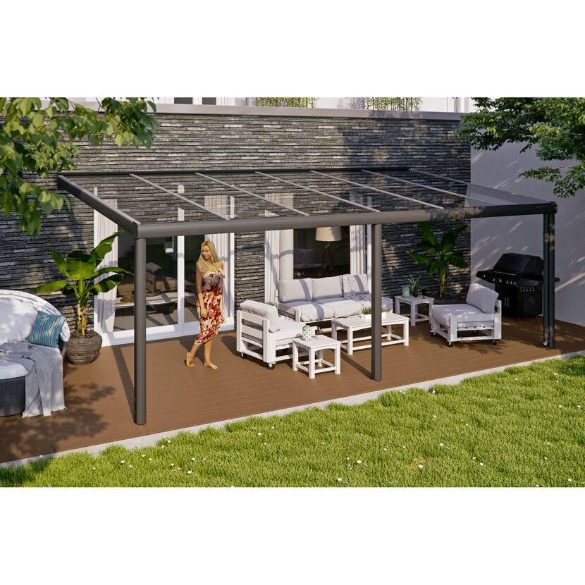 Terrassenüberdachung TD Monza mit Lounge-Möbeln