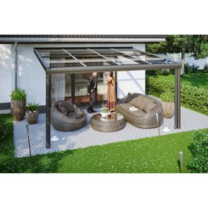 Terrassenüberdachung 'Modena' Aluminium anthrazit 434 x 257 cm