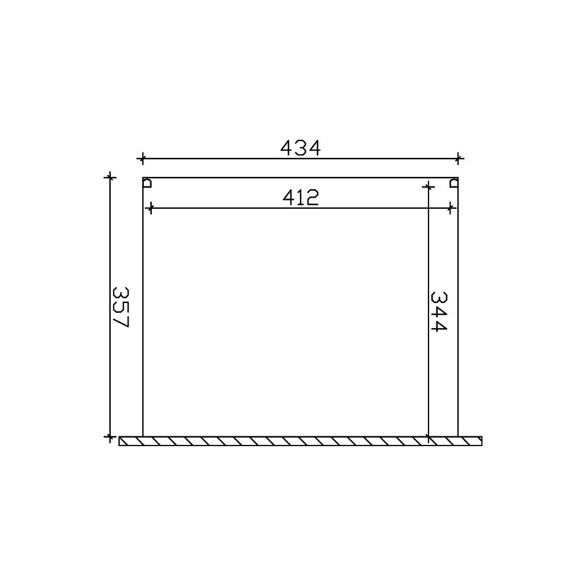 Technische Zeichnung TD Modena 434x357cm weiss