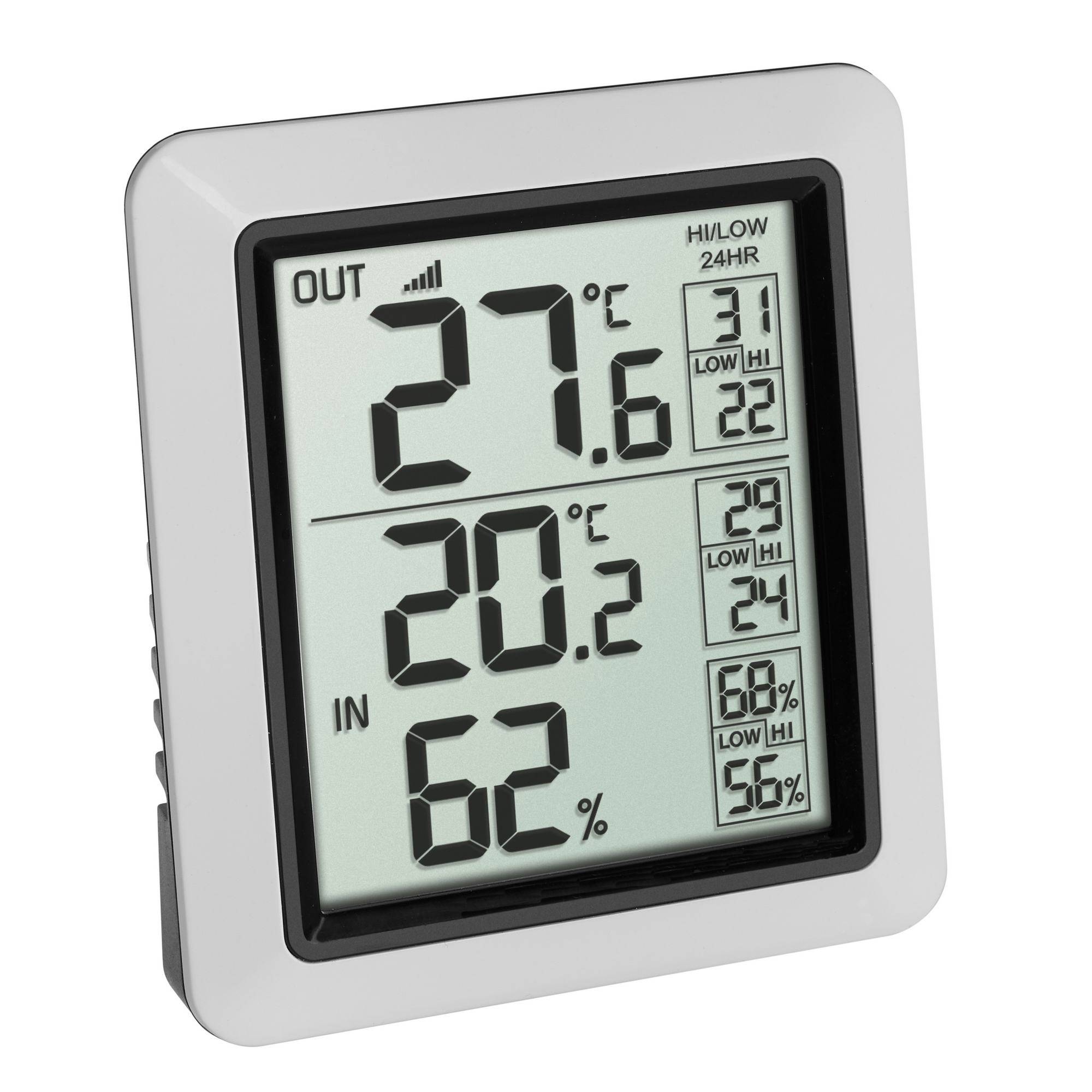 Digitales Funk-Thermometer 'Info' Kunststoff silber 7,7 x 2,2 x 8,6 cm + product picture