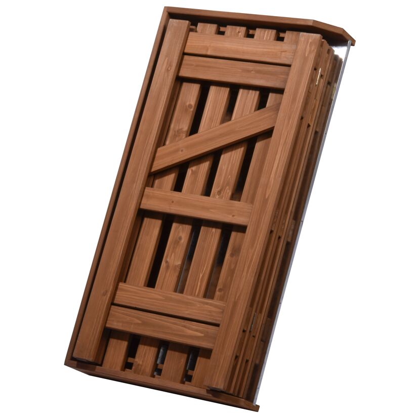Zusammengeklappter Pflanztisch aus Holz