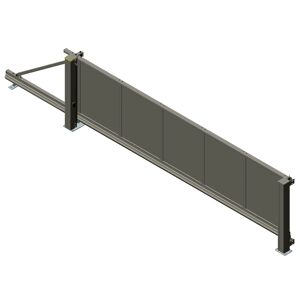 Elektrisches Schiebetor 'Mosaik' links 500 x 160 cm Aluminium Glattblech freitragend