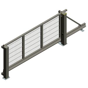 Elektrisches Schiebetor 'Mosaik' rechts 300 x 100 cm Aluminium Doppelstab-Gittermatte freitragend