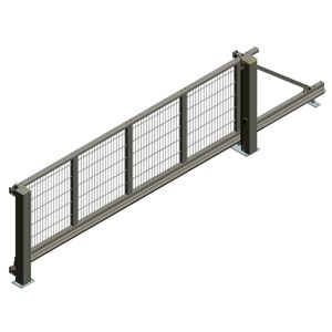 Elektrisches Schiebetor 'Mosaik' rechts 400 x 200 cm Aluminium Doppelstab-Gittermatte freitragend