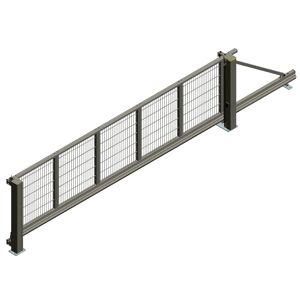 Elektrisches Schiebetor 'Mosaik' rechts 500 x 160 cm Aluminium Doppelstab-Gittermatte freitragend