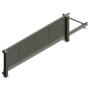 Elektrisches Schiebetor 'Mosaik' rechts 400 x 200 cm Aluminium Glattblech freitragend
