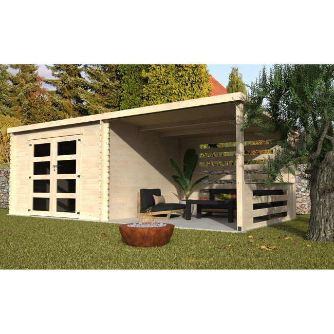 Bild von Gartenhaus 'Fuji' Nadelholz naturbelassen 610 x 301 cm