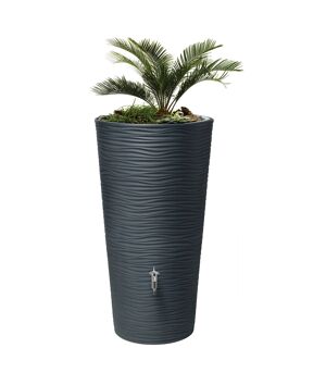 2in1 Regenspeicher 'Natura' graphite grey 210 l, inklusive Pflanzschale