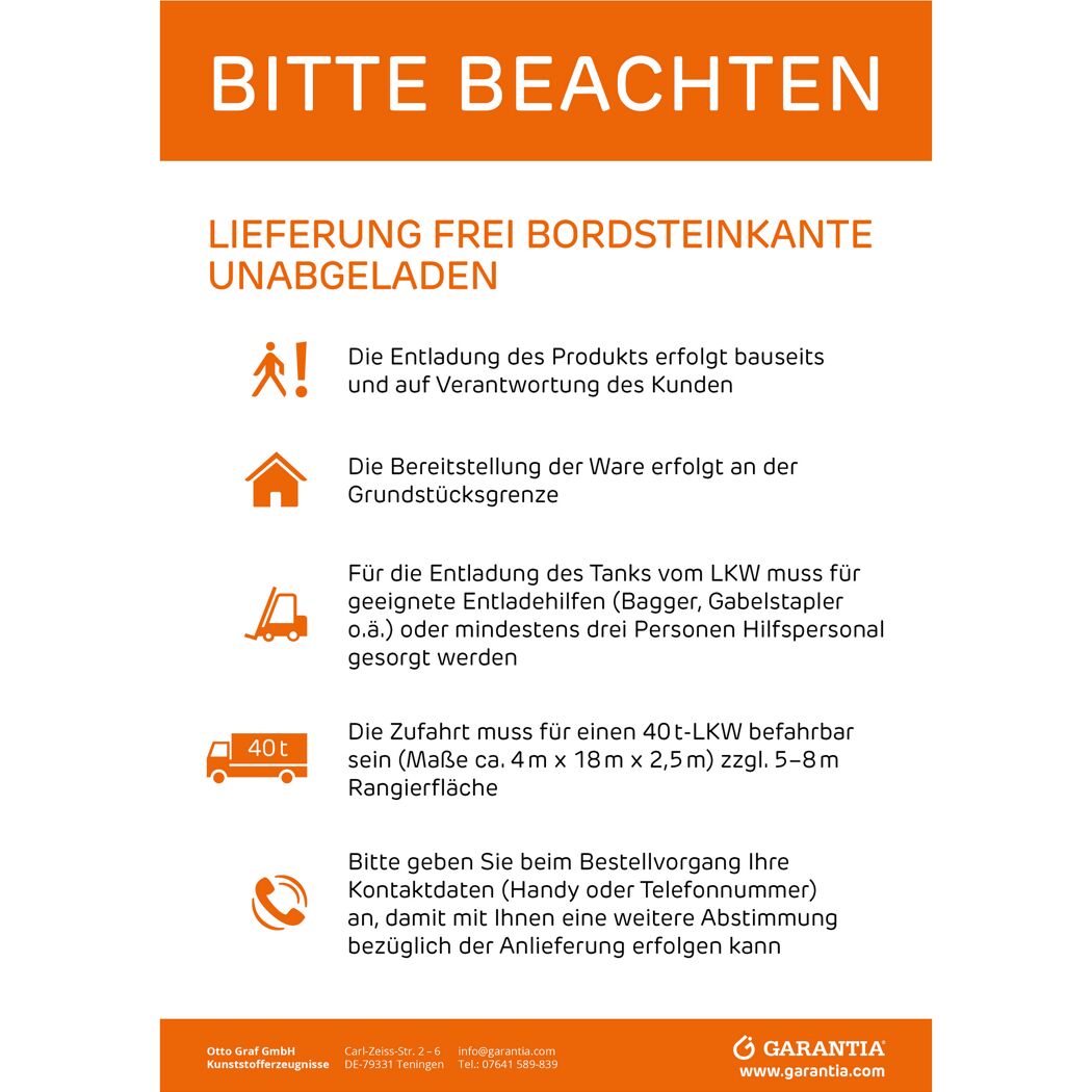 Informationen zur Anlieferung und Entladung
