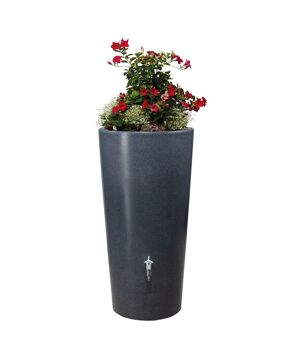 2in1 Regenspeicher 'Stone' lava 210 l, inklusive Pflanzschale