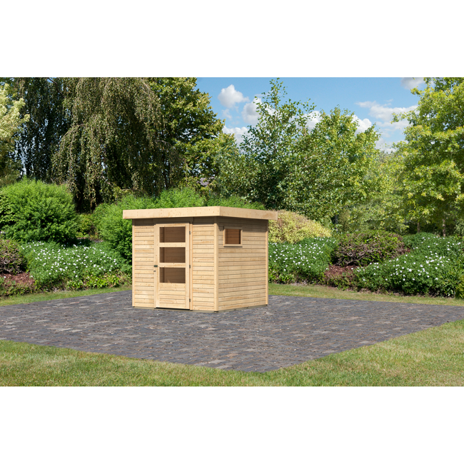 Bild von Gartenhaus 'Coburg' naturbelassen 242 x 238 x 210 cm