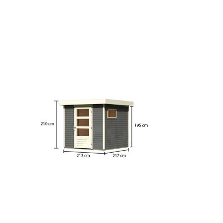 6. Bild von Gartenhaus 'Coburg' terragrau 242 x 238 x 210 cm