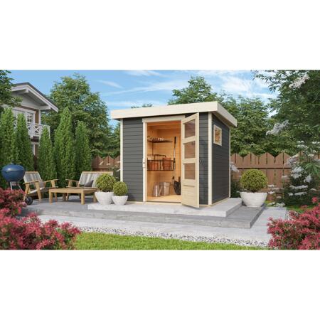 8. Bild von Gartenhaus 'Coburg' terragrau 242 x 238 x 210 cm