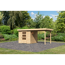 Gartenhaus 'Coburg' naturbelassen mit Anbaudach 467 x 238 x 210 cm