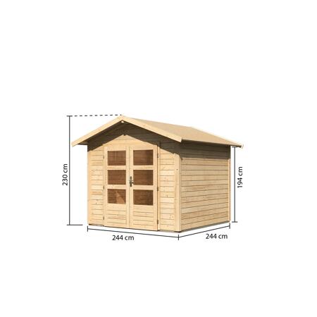 6. Bild von Gartenhaus 'Berge 1' naturbelassen mit Dachpappe, Boden 270 x 274 x 230 cm