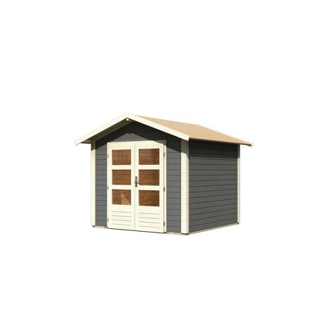 2. Bild von Gartenhaus 'Berge 1' terragrau mit Dachpappe, Boden 270 x 274 x 230 cm