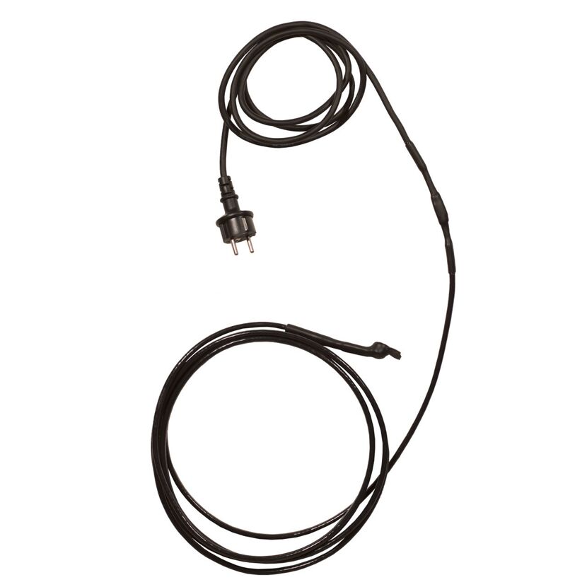 Schwarzes Heizkabel mit Stecker