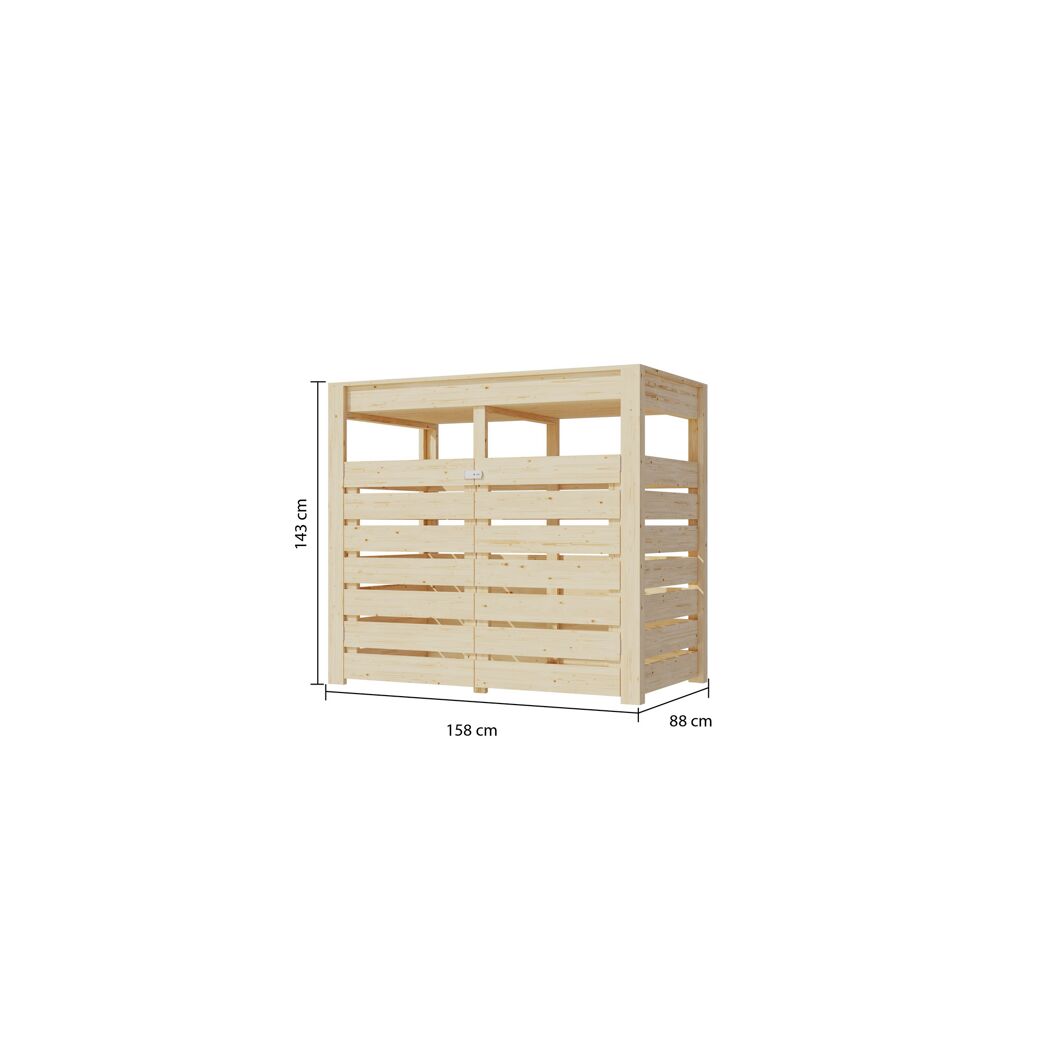 Mülltonnenbox '2' natur 158,2 x 143 x 87,6 cm