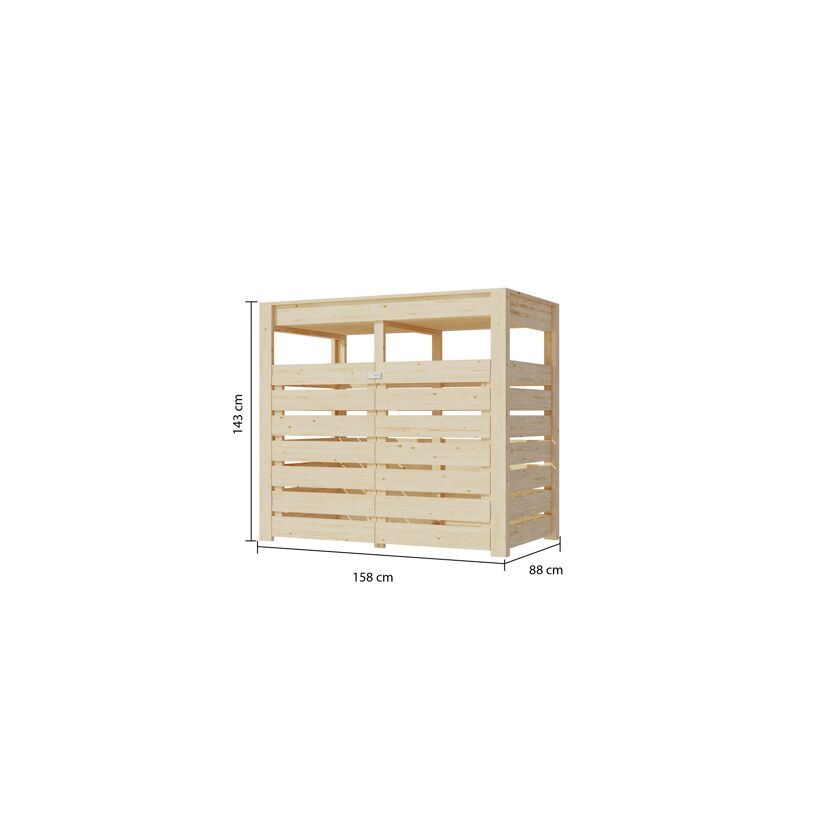 Mülltonnenbox '2' natur 158,2 x 143 x 87,6 cm