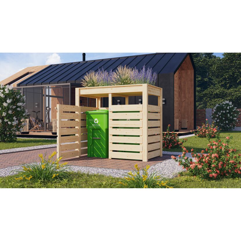 Mülltonnenbox '2' natur 158,2 x 143 x 87,6 cm