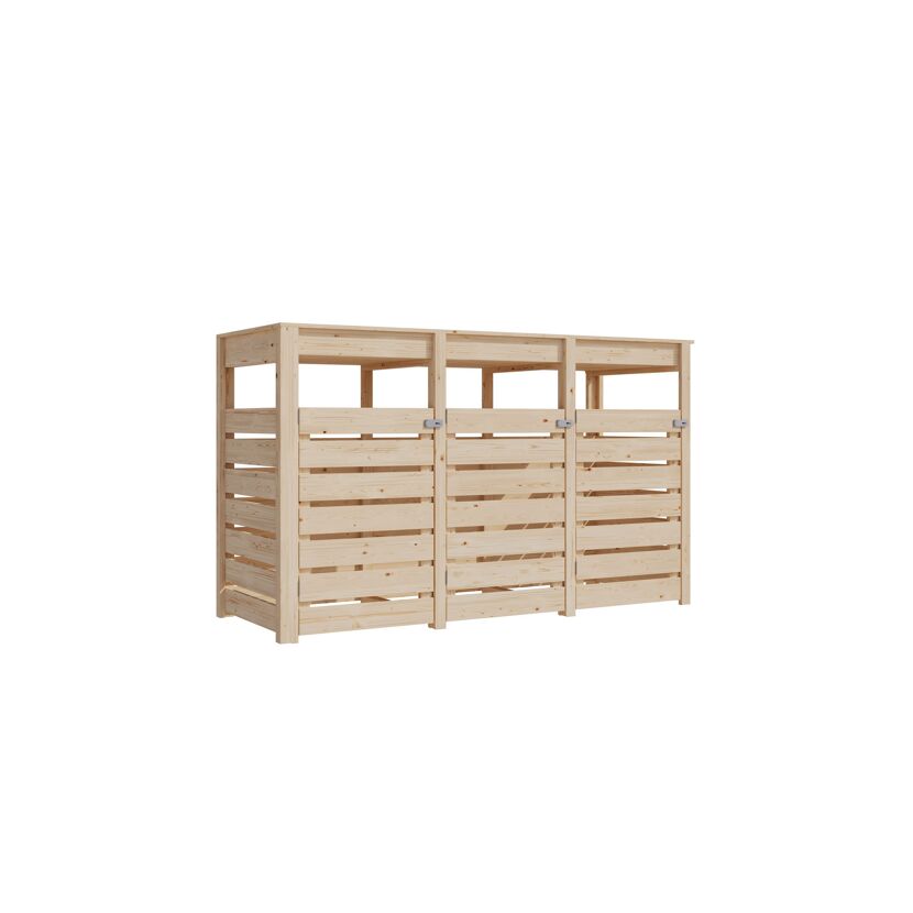 Mülltonnenbox '3' natur 238 x 143 x 87,6 cm