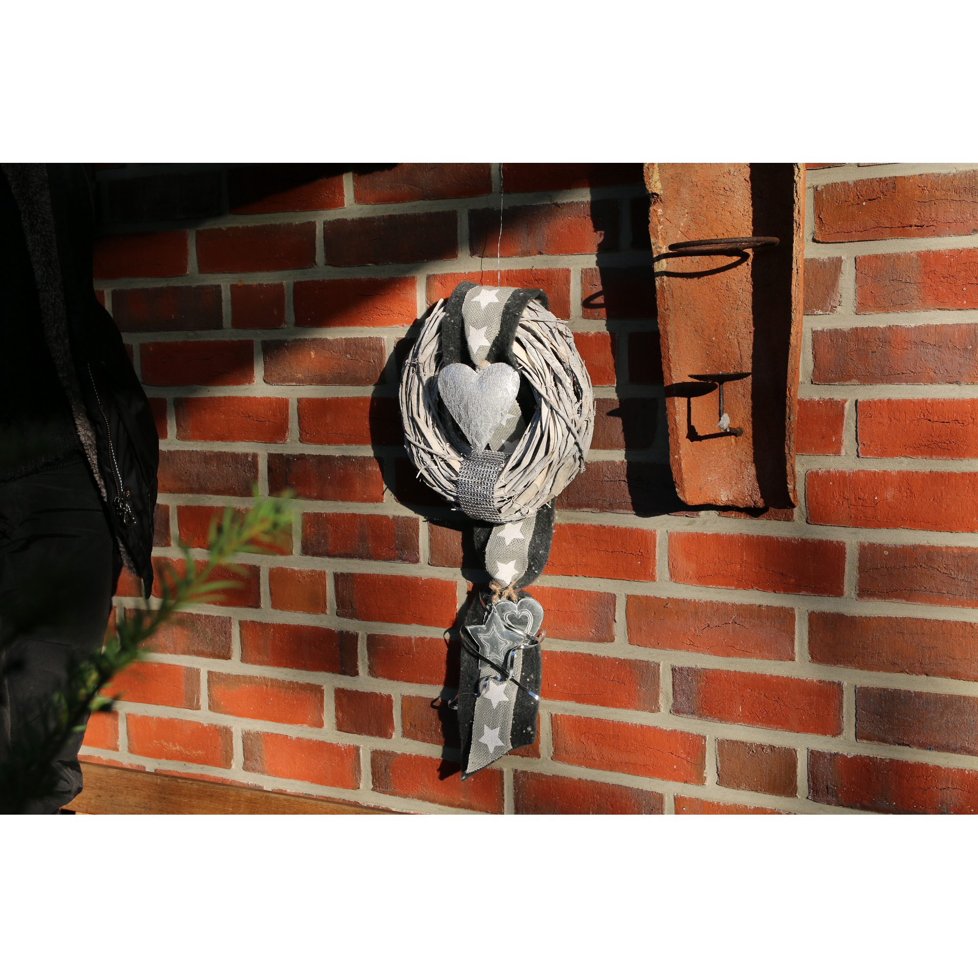 Deko-Juteband 'Sterne' silbergrau 300 x 6 cm