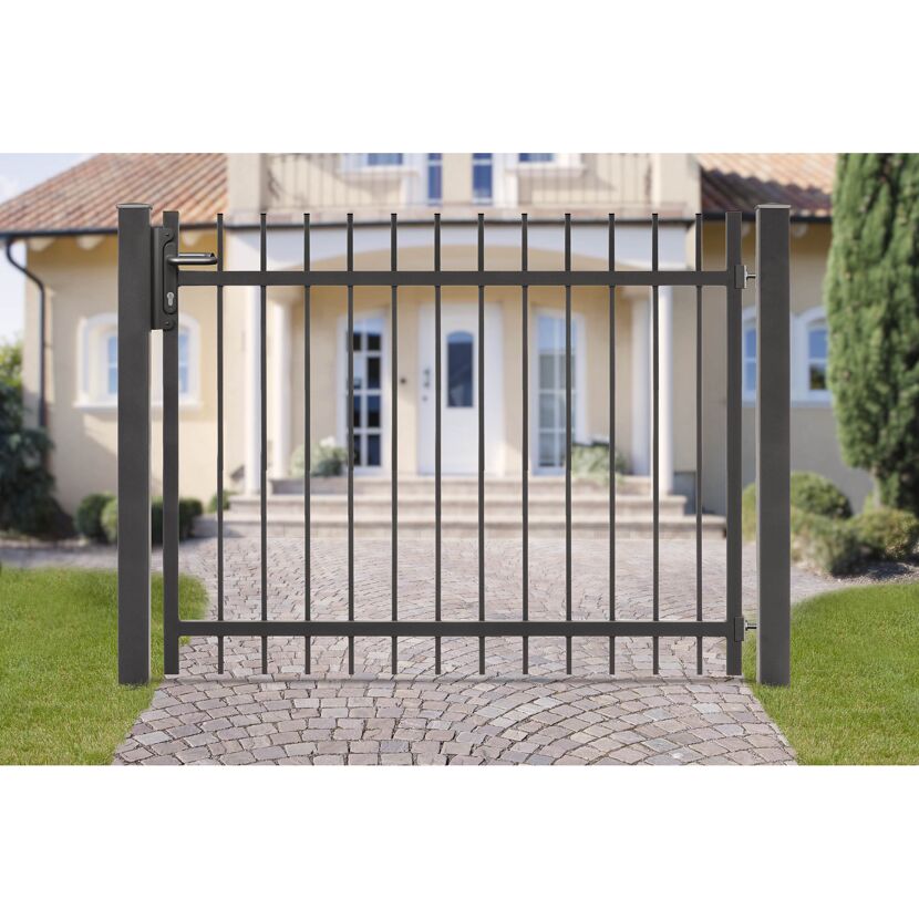 Schwarzes Metall Gartentor