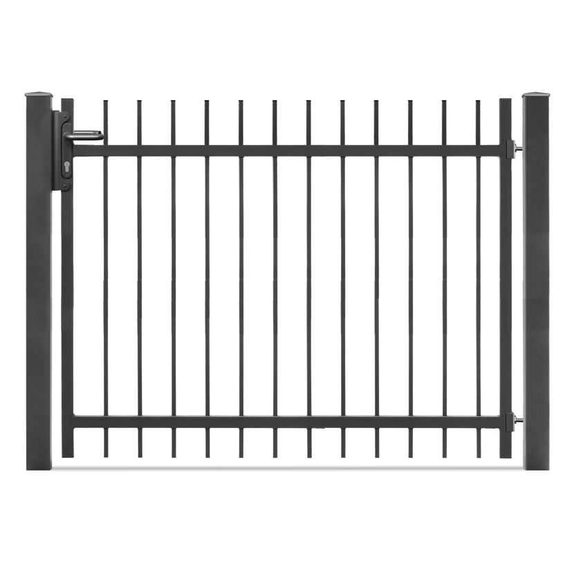 Schwarzes Metallgartentor